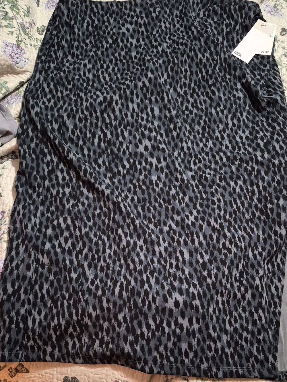 Nordstrom Rack Grey and Black Leopard Print Pencil Skirt